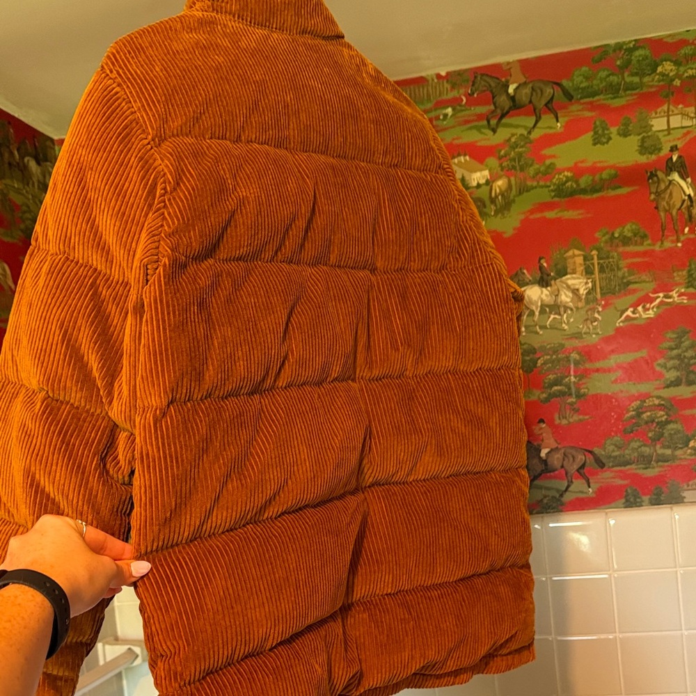 Patagonia Orange Corduroy Quilted Puffer Jacket - Women’s - Picture 4 of 4